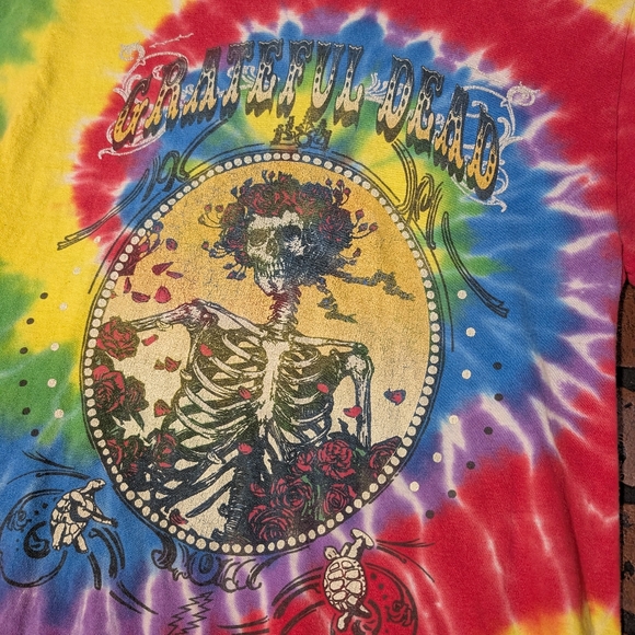 Ripple Junction Grateful Dead Tie Dye Men's S Skeleton Graphic Tee - Picture 3 of 9